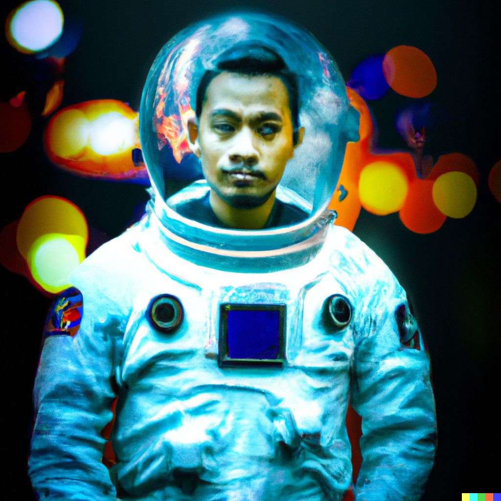 an astronaut, photograph, extreme bokeh